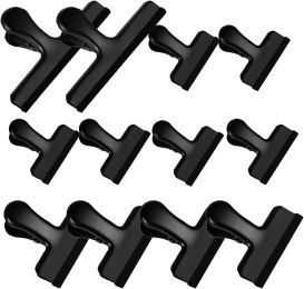 12 Pack Stainless Steel Chip Bag Clips Covered with Silicone - NO More Sharp Edges - Color Coded for Food Bags - Air Tight Seal