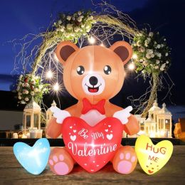 Halloween Outdoor Decorations, Blow Up Yard Decorations, Built-in LED Lights Décor For Indoor Home Party Garden Lawn Store, 5.9FT Pumpkin Ghost (Option: HoldingHeartBear)