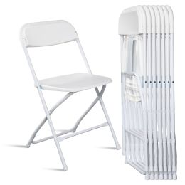 6 Pcs Folding Chair, 350LBS Lightweight Foldable Plastic Chair, Reinforced Metal Frame Easy To Fold & Store For Indoor & Outdoor, Wedding, Party, (Option: 6pcs)