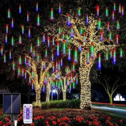 Outdoor Christmas Lights, Outdoor Halloween Lights, LED Meteor Shower Lights, Suitable For Christmas, Weddings, Parties, Festivals, Gardens, Tree (Option: 4pcs)