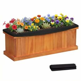 Detachable Bottom Garden Bed, Protective Coating Pine Planter For Herbs, Flowers & Vegetables 28 X 9.5 X 10 (Option: Defaulttitle)