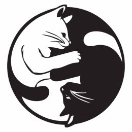 CIFbuy Yin Yang Cat Silhouette Aluminum Wall Art Zen Home Decor Holiday Gift(TikTok, Temu Pick-up Service) (Option: Defaulttitle)