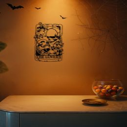 CIFbuy Gothic Style Skull Couple Metal Wall Art Vintage Iron Wall Sculpture For Living Room Bedroom Courtyard Balcony Garden Decor(TikTok, Temu P (Option: Defaulttitle)