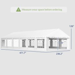 Party Tent, Outdoor Canopy Tent With Removable Sidewalls, 12 Windows For Parties, Wedding, Events, BBQ, WhiteMultiple Packages Shipped. Please Pa (Option: White)
